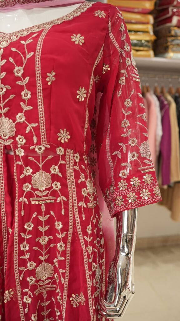 Georgette Embroidered Kurta Palazzo Se