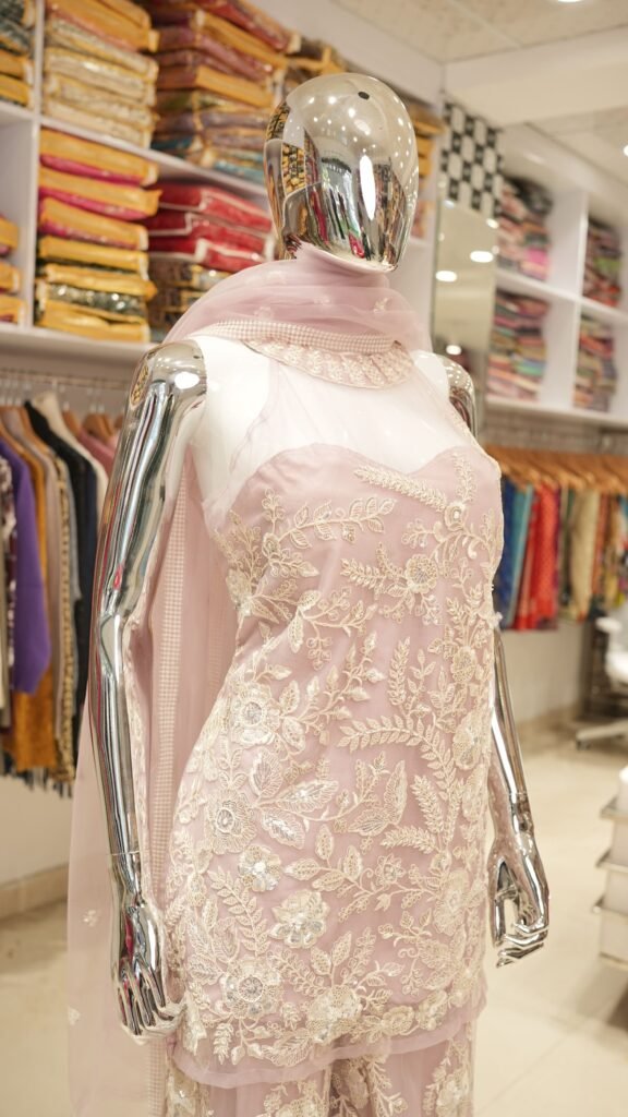 Premium Net Handwork Palazzo Suit