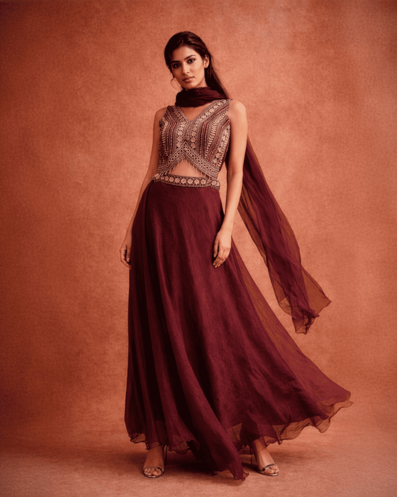 Georgette Lehenga – Elegant Flowy Ethnic Ensemble