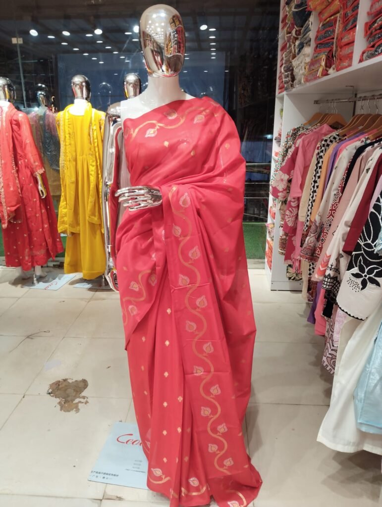 Kolkata Handwork Chanderi Silk Saree – RKanika